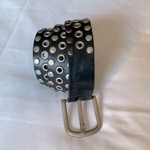 Volcom Brown Leather grommet Belt Men’s 38 distressed Biker heavy metal Rocker